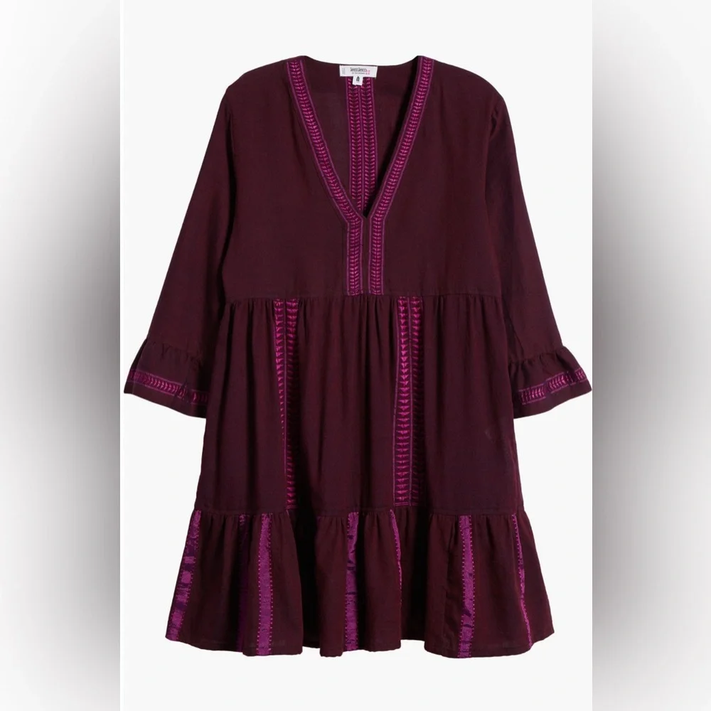 lemlem Hanna Cotton Blend Cover Up Dress New